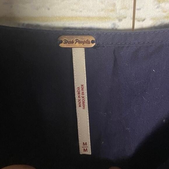 Free People Veronica Sweetheart Peplum Pure Cotton Blouse - Picture 8 of 10